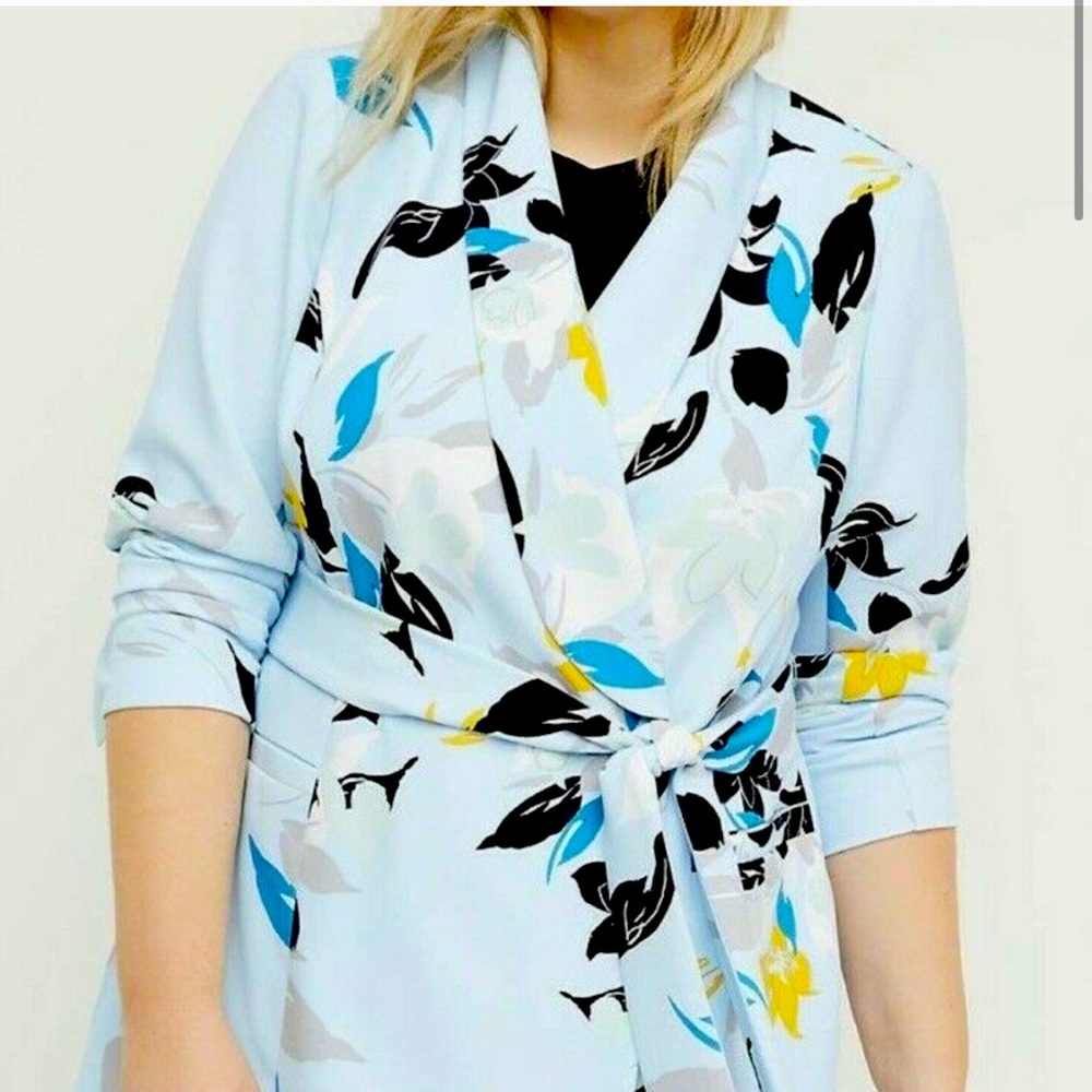 PLUS Lane Bryant Blue Belted Soft Jacket
